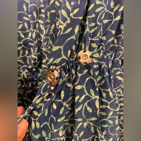 Natalie Martin Nico Patterned Silk A Line Dress Blue Size Small - Picture 6 of 8